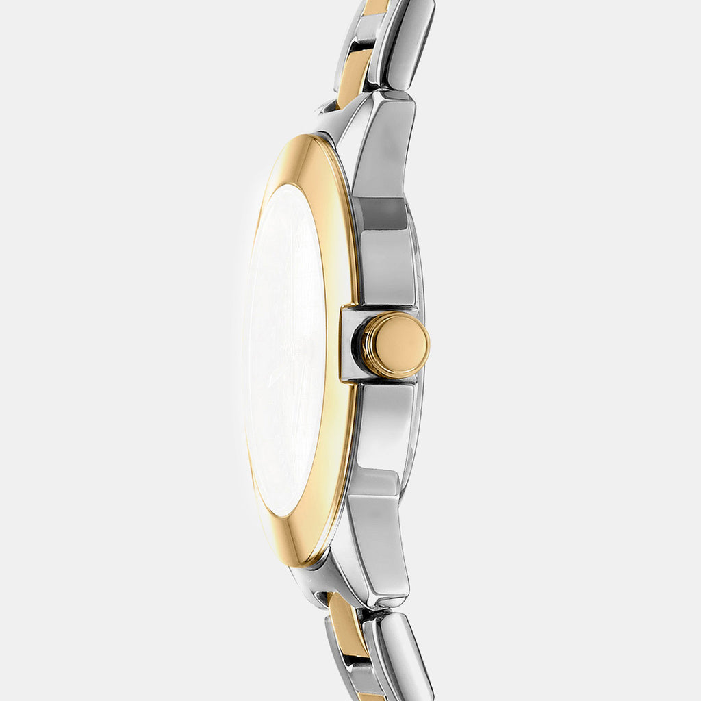 Park Ave Logo Women Quartz Silver Dial Analog Stainless Steel Watch DK1L021M0075
