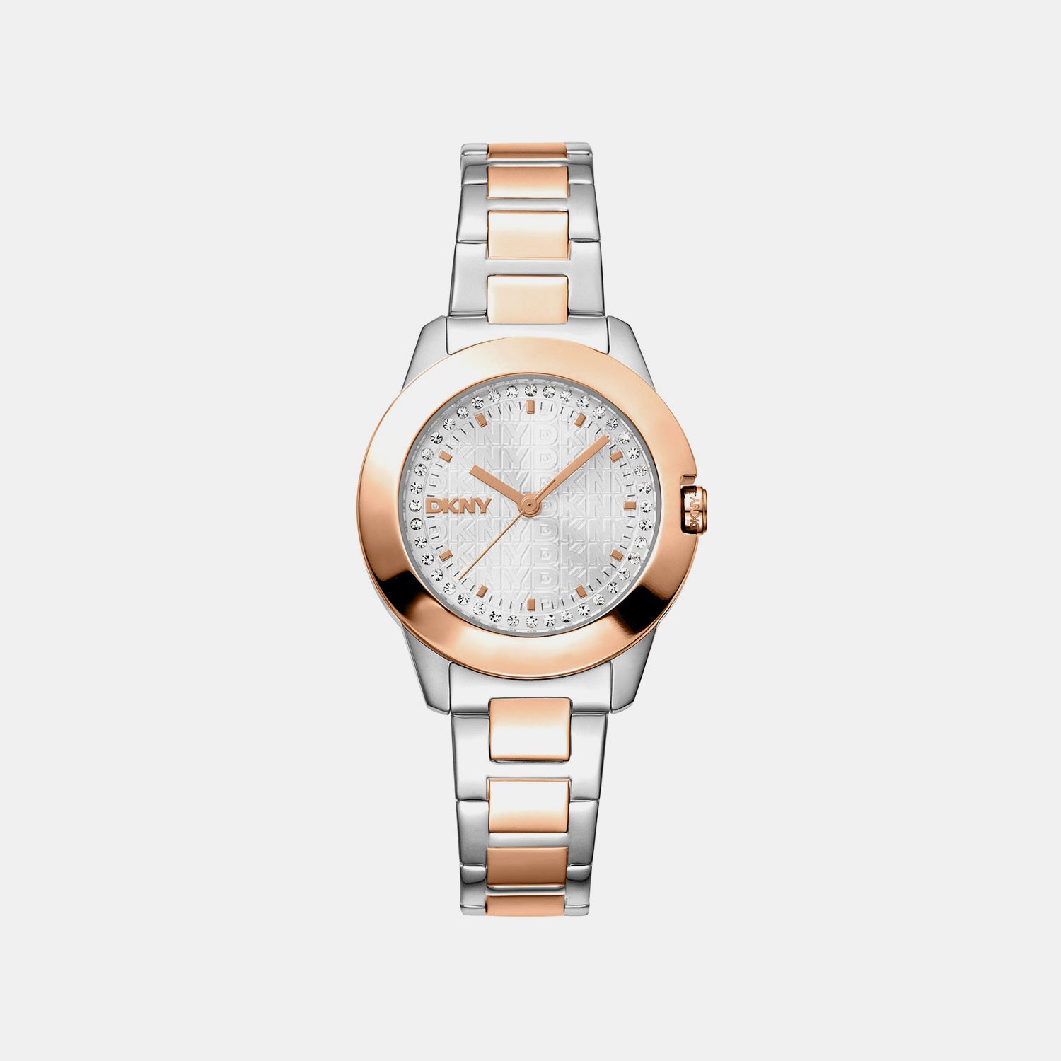 Park Ave Logo Women Quartz Silver Dial Analog Stainless Steel Watch DK1L021M0095