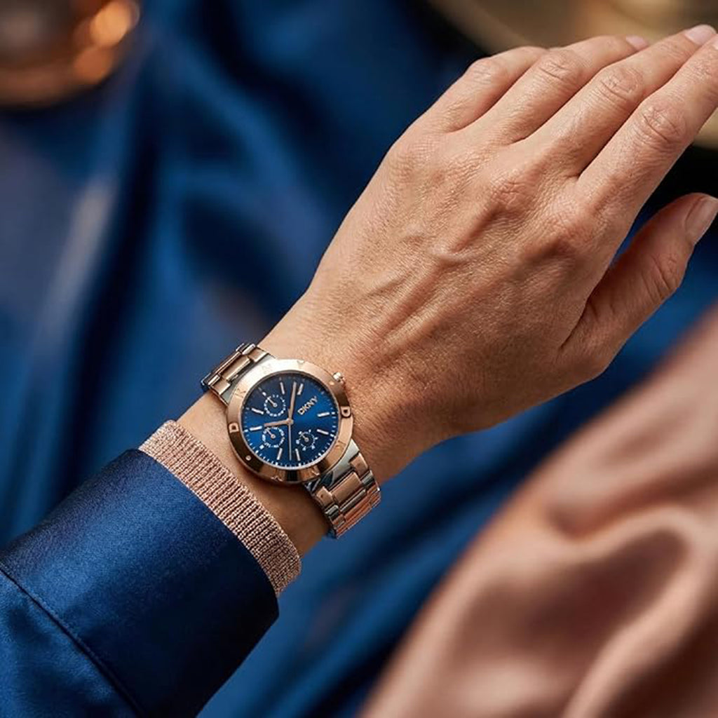Eastside Maxi Women Quartz Blue Dial Multi-Function Stainless Steel Watch DK1L022M0075