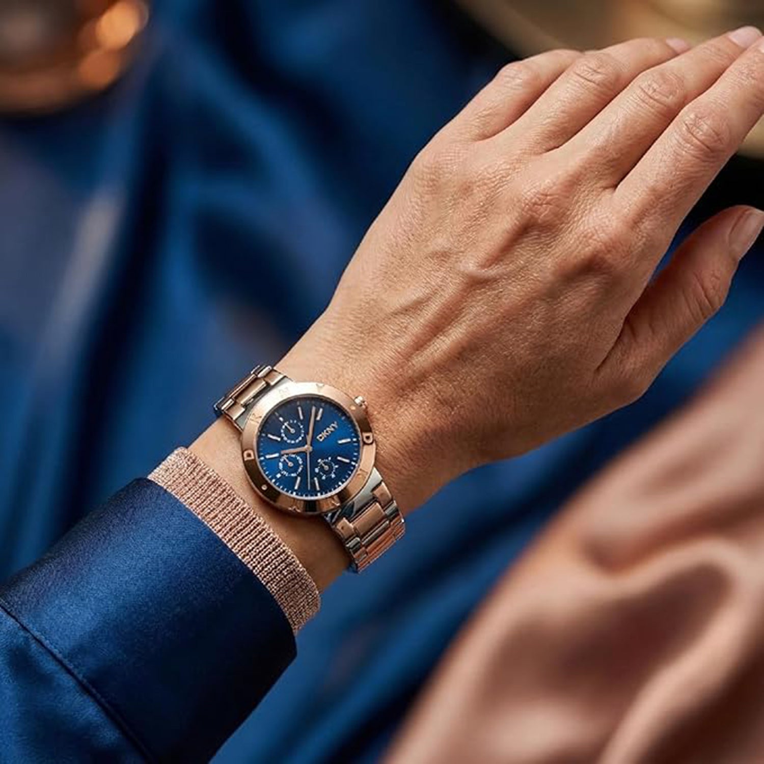 Eastside Maxi Women Quartz Blue Dial Multi-Function Stainless Steel Watch DK1L022M0075