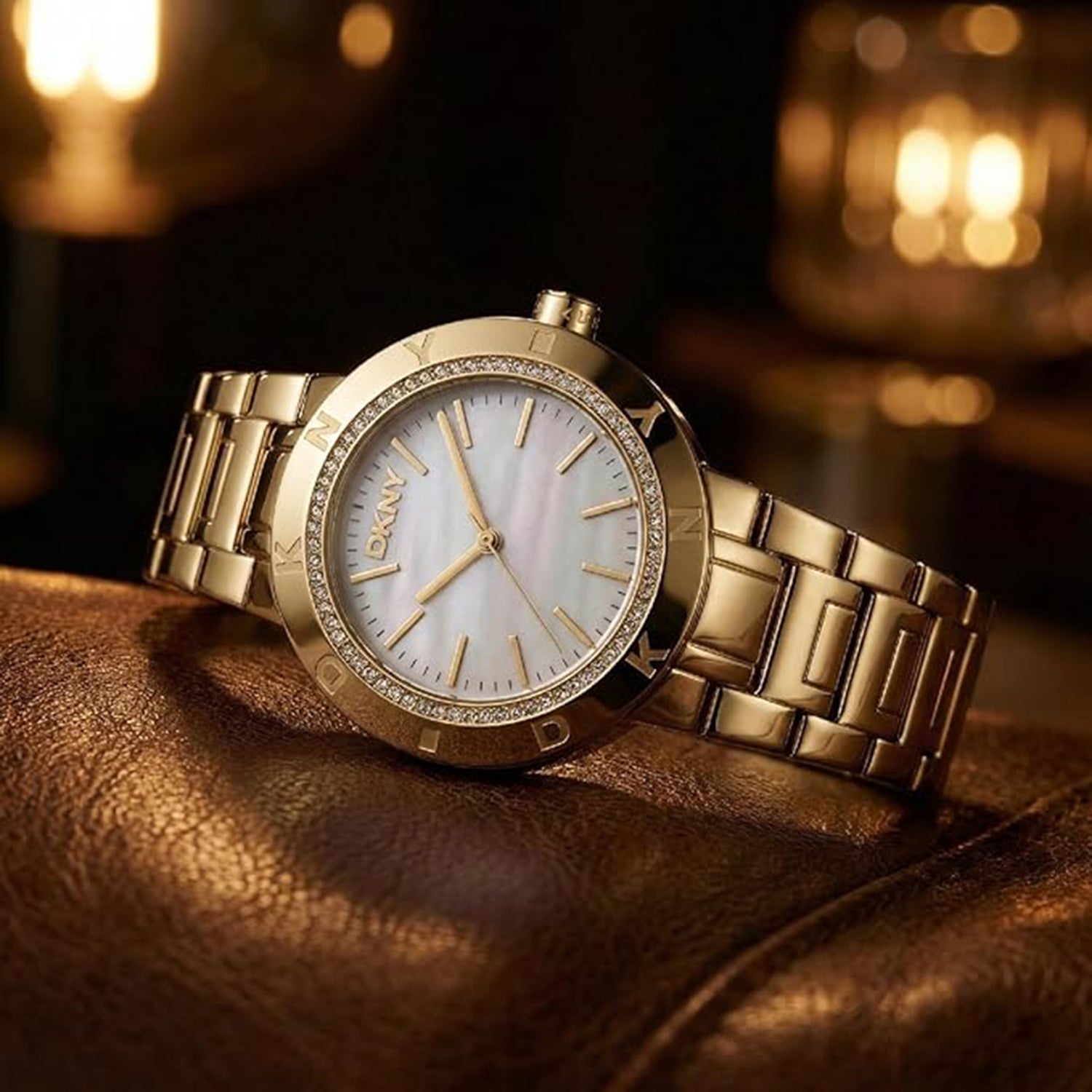 Eastside Logo Women Quartz White Mother Of Pearl Dial Analog Stainless Steel Watch DK1L023M0035