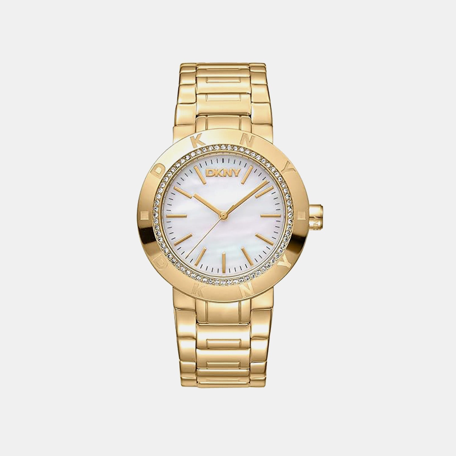 Eastside Logo Women Quartz White Mother Of Pearl Dial Analog Stainless Steel Watch DK1L023M0035