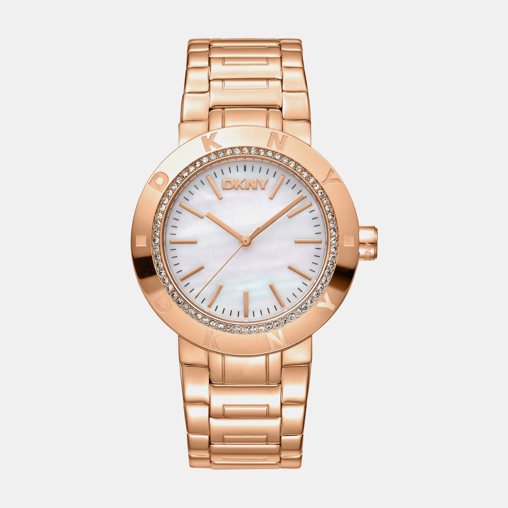 Eastside Logo Women Quartz White Mother Of Pearl Dial Analog Stainless Steel Watch DK1L023M0045