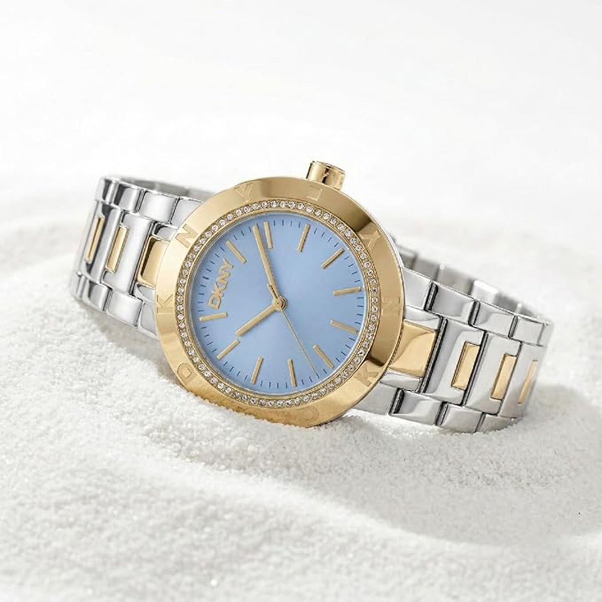Eastside Logo Women Quartz Blue Dial Analog Stainless Steel Watch DK1L023M0065