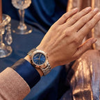 Eastside Logo Women Quartz Blue Dial Analog Stainless Steel Watch DK1L023M0075