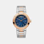 Eastside Logo Women Quartz Blue Dial Analog Stainless Steel Watch DK1L023M0075