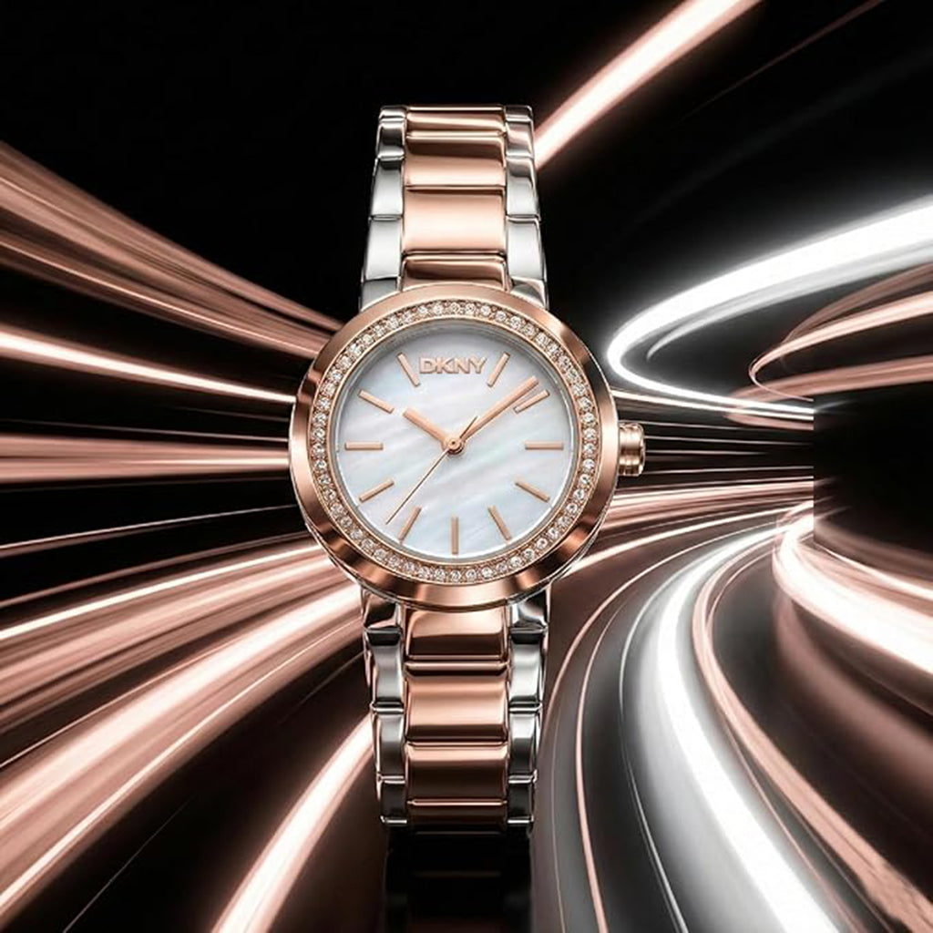 Eastside Mini Women Quartz White Mother Of Pearl Dial Analog Stainless Steel Watch DK1L024M0175