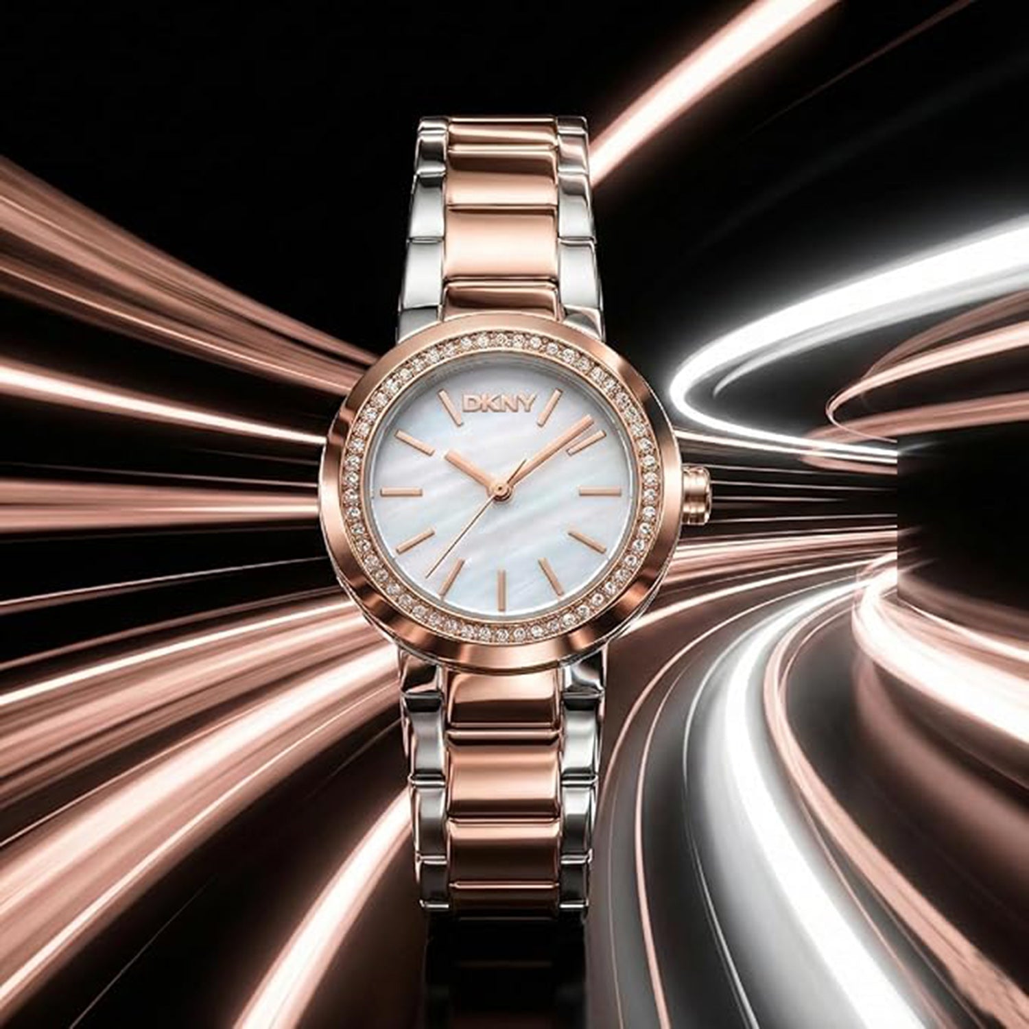 Eastside Mini Women Quartz White Mother Of Pearl Dial Analog Stainless Steel Watch DK1L024M0175