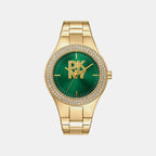 Parsons Glitz Women Quartz Green Dial Analog Stainless Steel Watch DK1L025M0055
