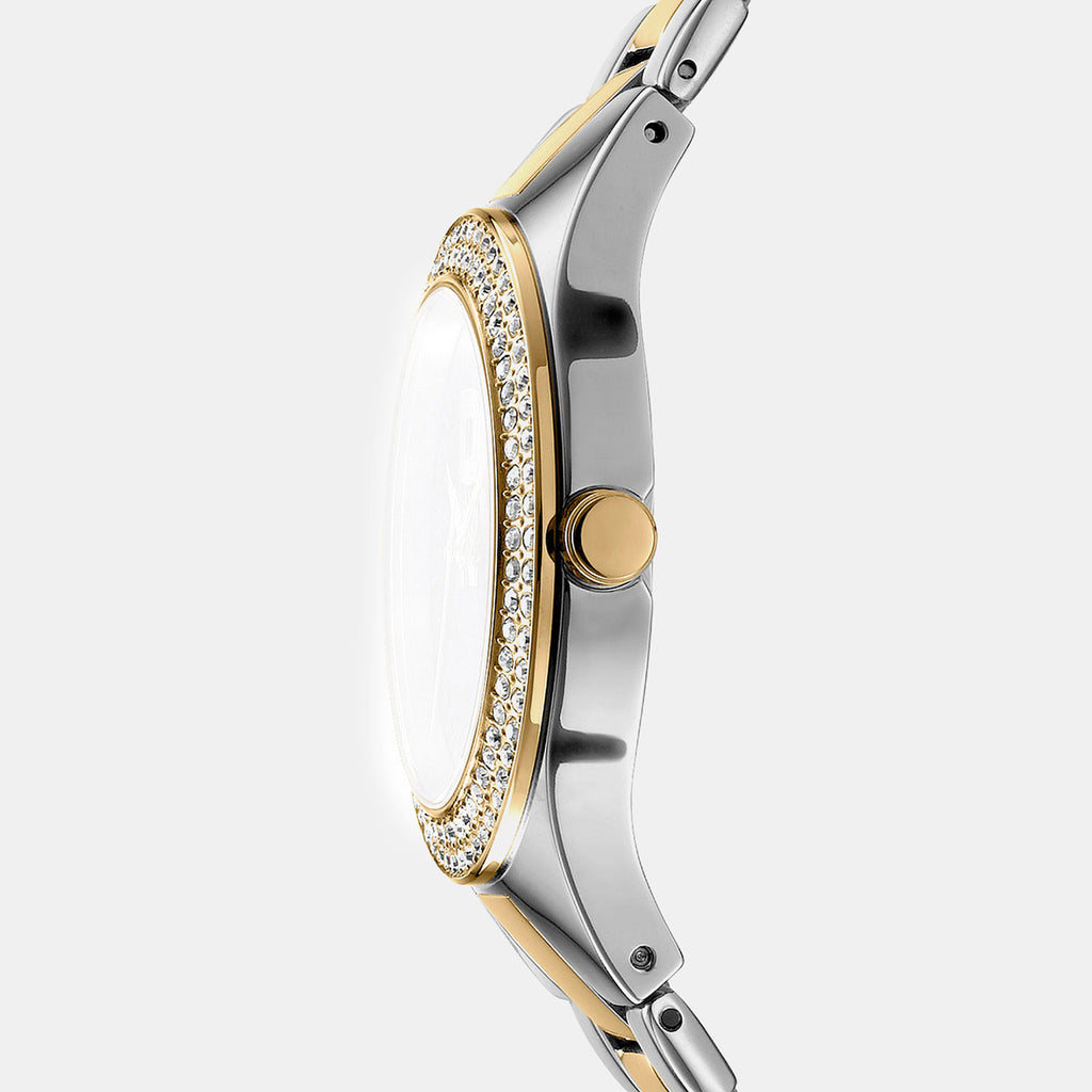 Parsons Glitz Women Quartz Silver Dial Analog Stainless Steel Watch DK1L025M0075