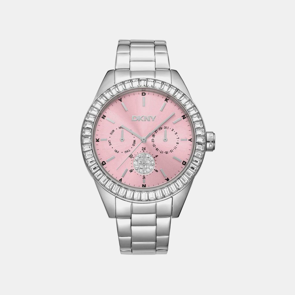 Nolita Multi Glitz Women Quartz Pink Dial Multi-Function Stainless Steel Watch DK1L027M0025