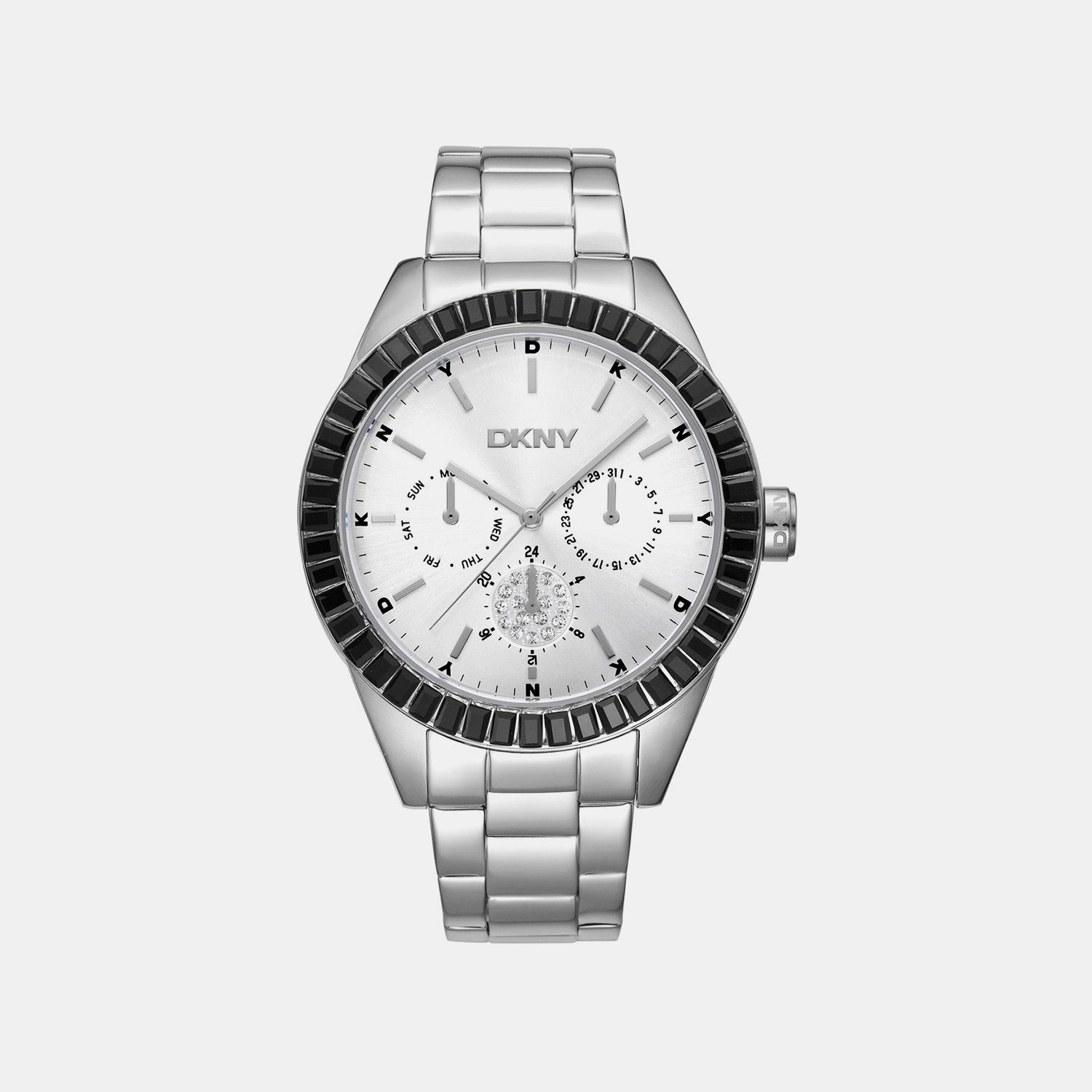 Nolita Multi Glitz Women Quartz Silver Dial Multi-Function Stainless Steel Watch DK1L027M0035