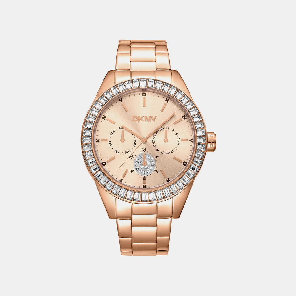 Nolita Multi Glitz Women Quartz Rose Gold Dial Multi-Function Stainless Steel Watch DK1L027M0065