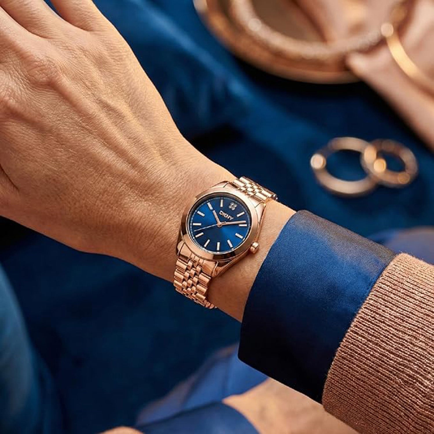 Nolita Midi Women Quartz Blue Dial Analog Stainless Steel Watch DK1L029M0065