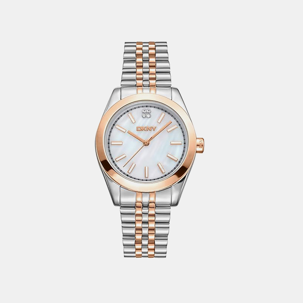 Nolita Midi Women Quartz White Mother Of Pearl Dial Analog Stainless Steel Watch DK1L029M0095