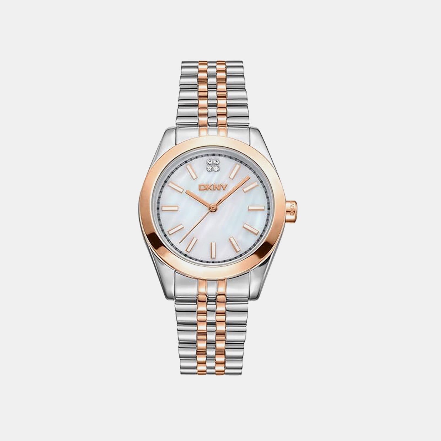 Nolita Midi Women Quartz White Mother Of Pearl Dial Analog Stainless Steel Watch DK1L029M0095