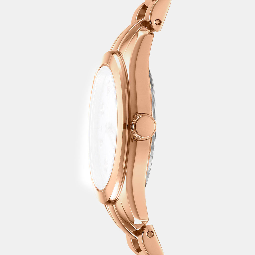 Astoria Logo Women Quartz Mother Of Pearl Dial Analog Stainless Steel Watch DK1L033M0075