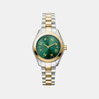 Astoria Logo Women Quartz Green Dial Analog Stainless Steel Watch DK1L033M0085