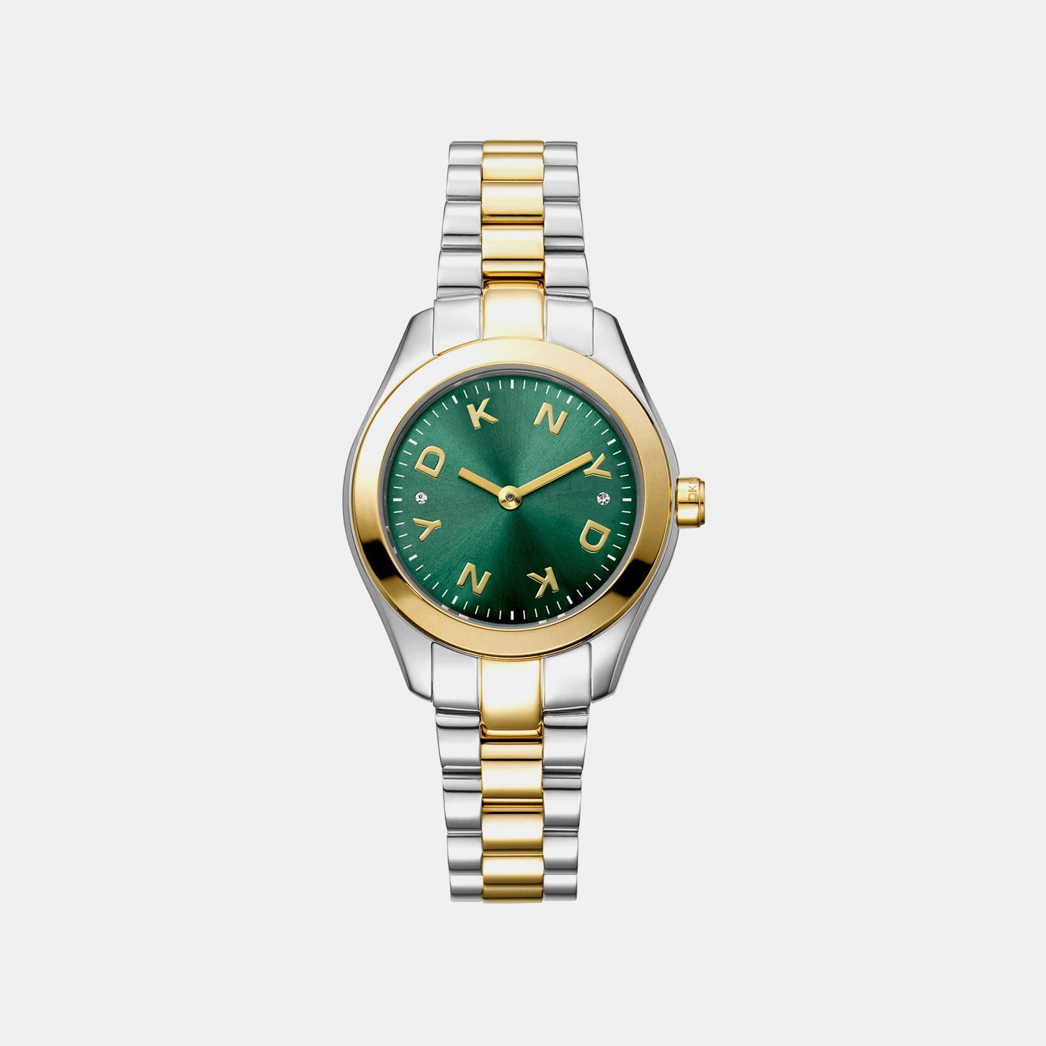 Astoria Logo Women Quartz Green Dial Analog Stainless Steel Watch DK1L033M0085