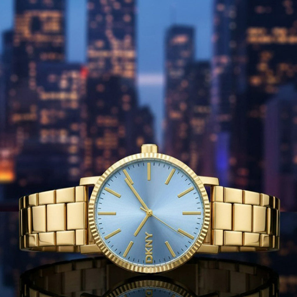 Soho Maxi Women Quartz Blue Dial Analog Stainless Steel Watch DK1L034M0055