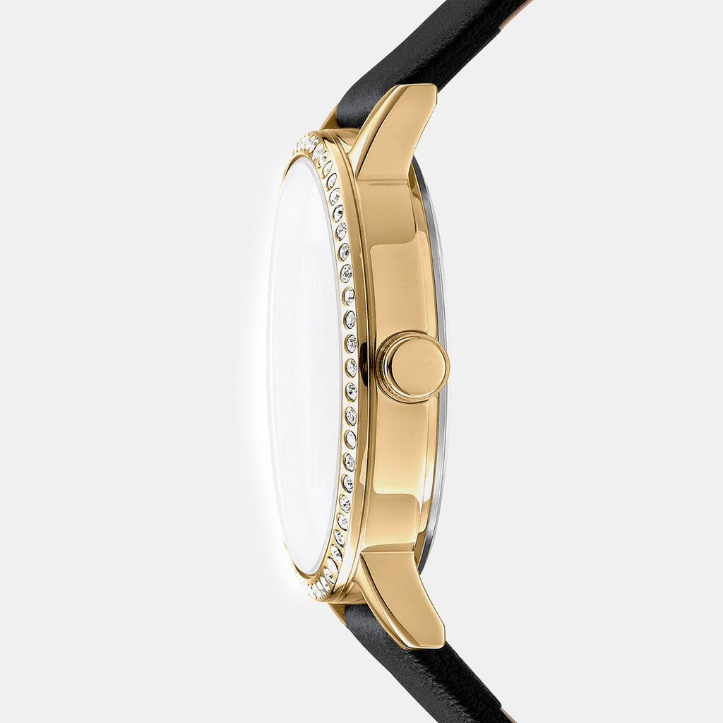 Soho Logo Women Quartz Silver Dial Analog Leather Watch DK1L035L0025