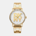 Soho Logo Women Quartz Silver Dial Analog Stainless Steel Watch DK1L035M0055