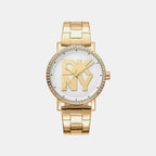 Soho Logo Women Quartz Silver Dial Analog Stainless Steel Watch DK1L035M0055