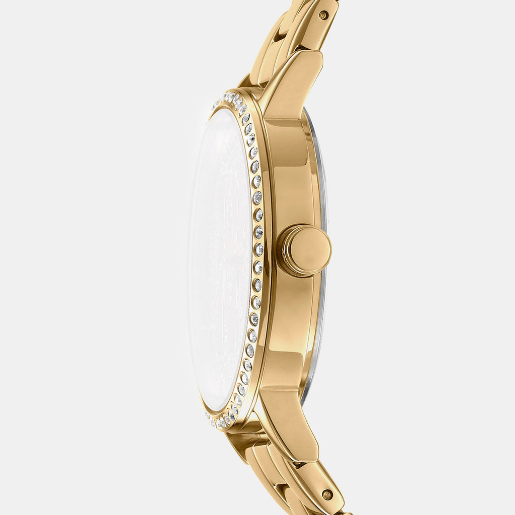 Soho Logo Women Quartz Silver Dial Analog Stainless Steel Watch DK1L035M0055