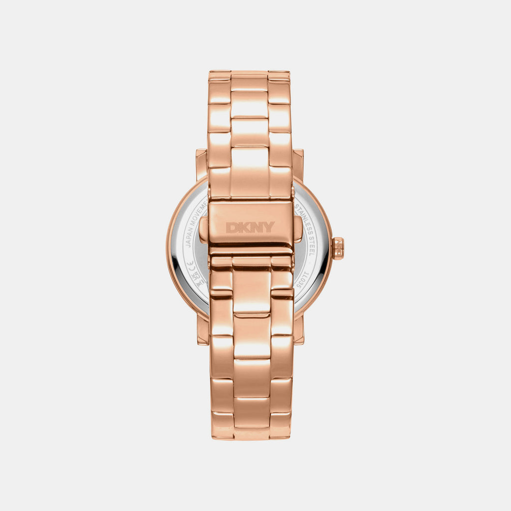 Soho Logo Women Quartz Silver Dial Analog Stainless Steel Watch DK1L035M0065