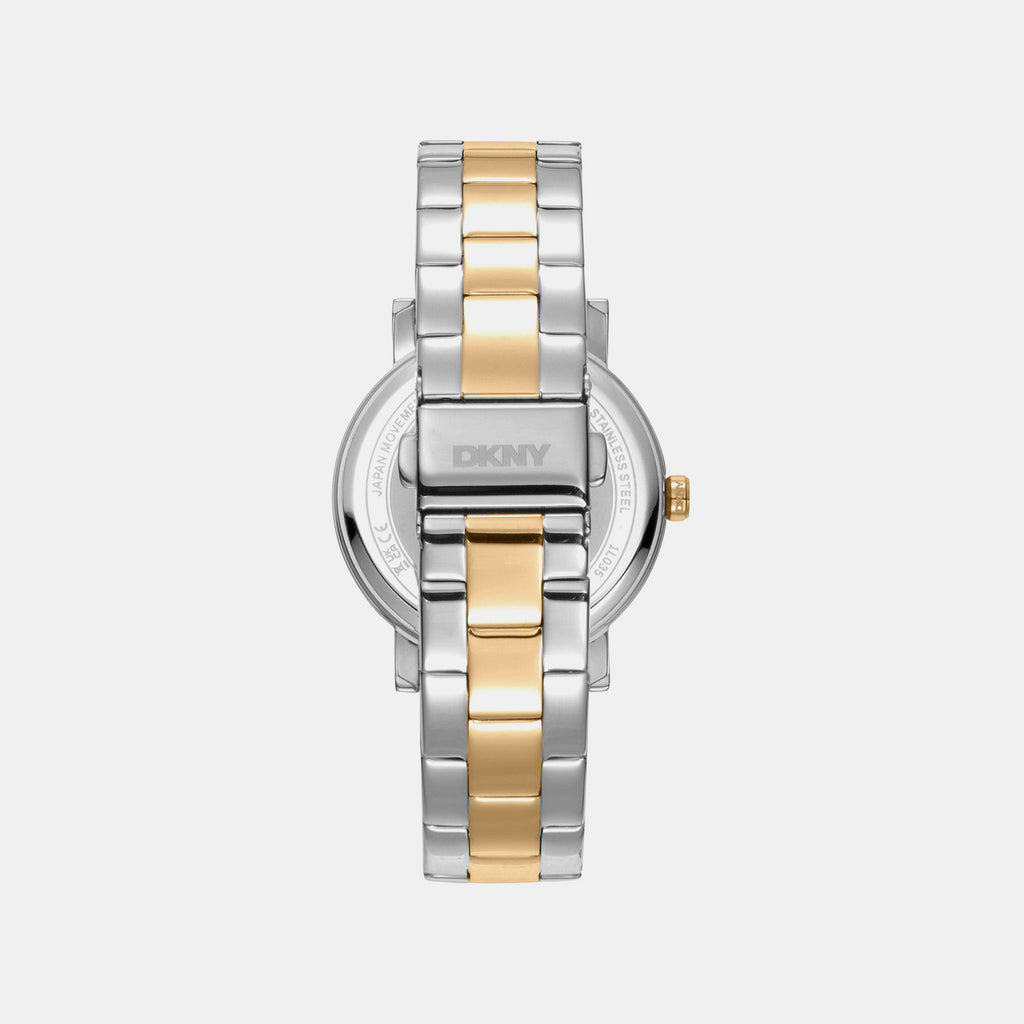 Soho Logo Women Quartz Silver Dial Analog Stainless Steel Watch DK1L035M0075