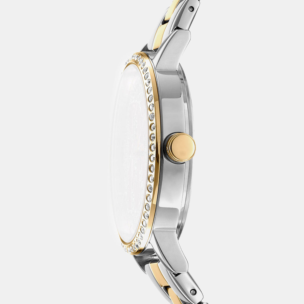 Soho Logo Women Quartz Silver Dial Analog Stainless Steel Watch DK1L035M0075
