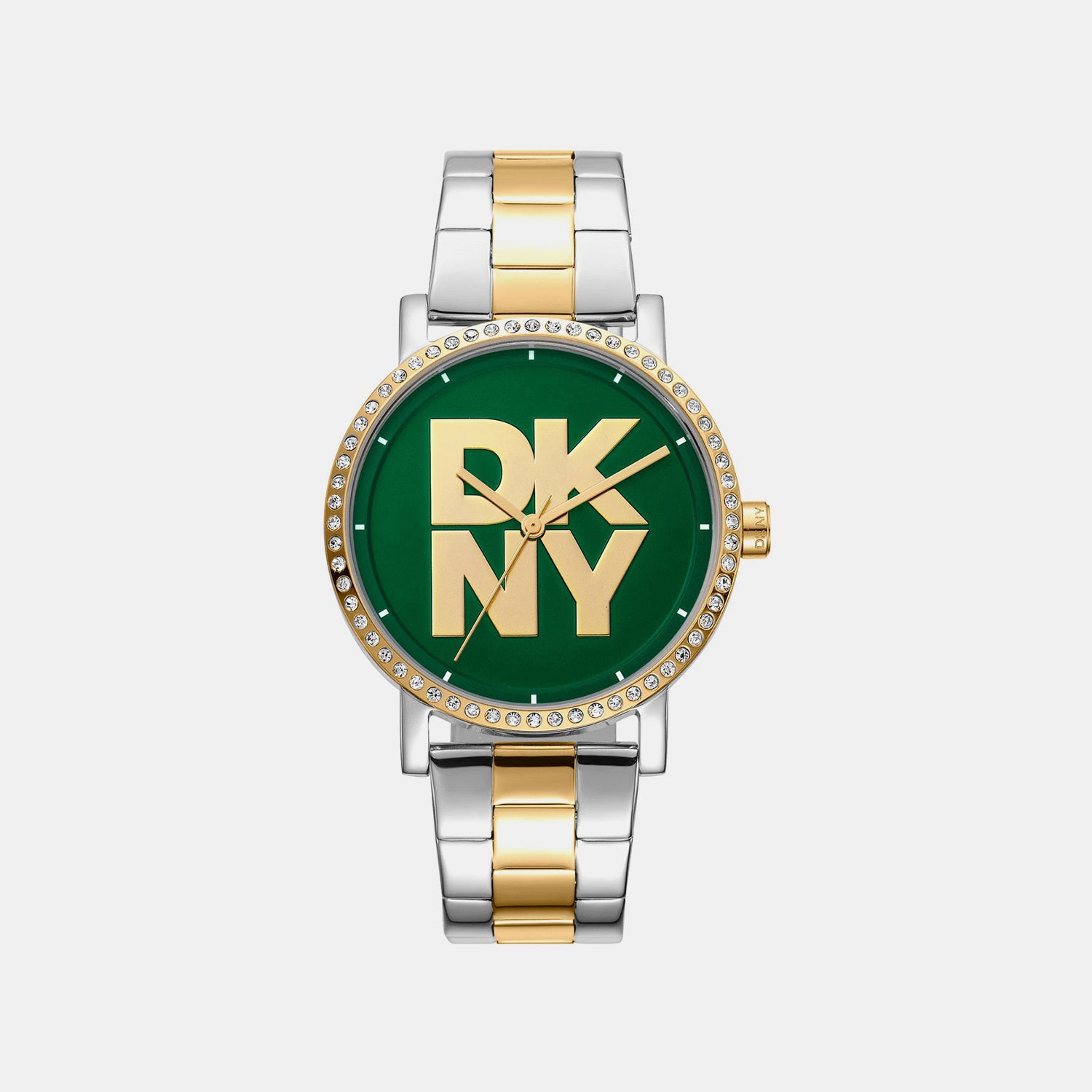 Soho Logo Women Quartz Green Dial Analog Stainless Steel Watch DK1L035M0085