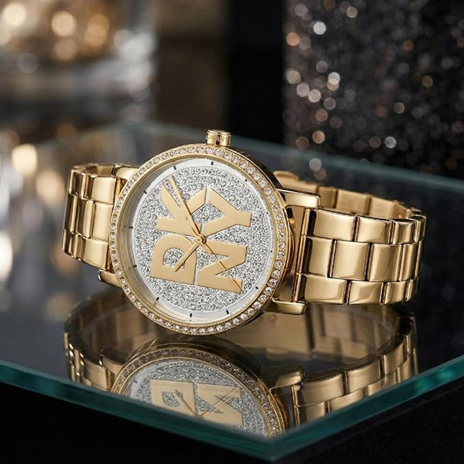 Soho Logo Women Quartz Silver Dial Analog Stainless Steel Watch DK1L035M0215