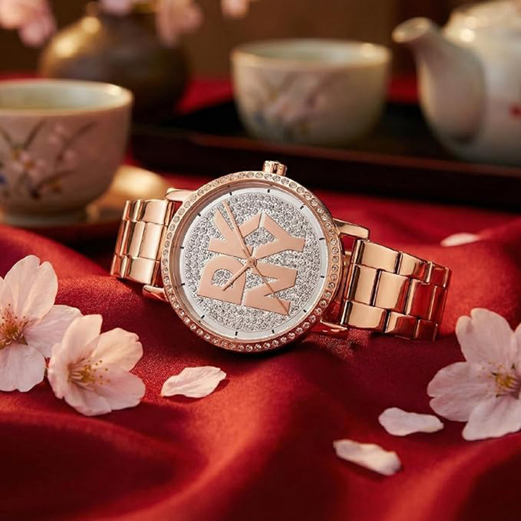 Soho Logo Women Quartz Silver Dial Analog Stainless Steel Watch DK1L035M0225