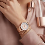 Soho Logo Women Quartz Silver Dial Analog Stainless Steel Watch DK1L035M0225