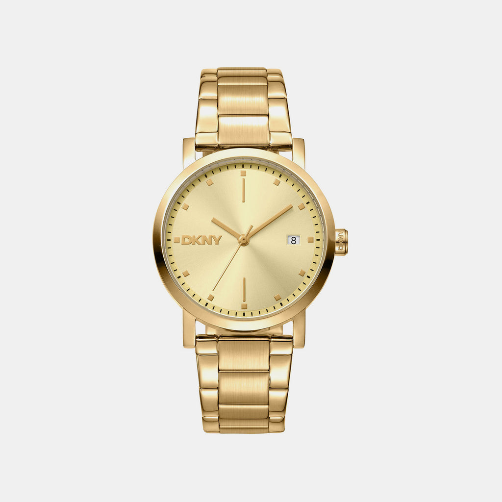 Soho Midi Women Quartz Champagne Dial Analog Stainless Steel Watch DK1L036M0065