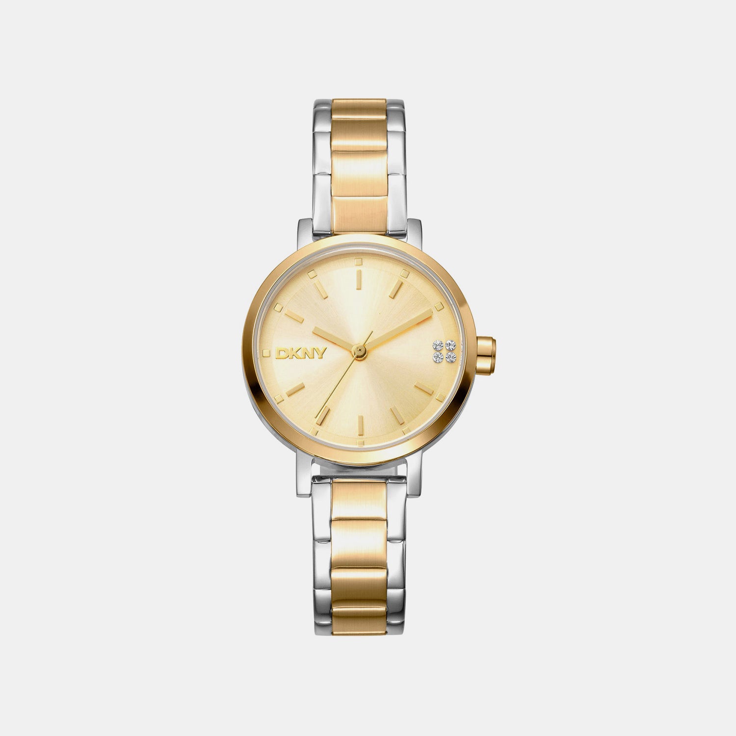 Soho Glitz Women Quartz Champagne Dial Analog Stainless Steel Watch DK1L038M0075