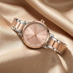 Soho Glitz Women Quartz Rose Gold Dial Analog Stainless Steel Watch DK1L038M0095