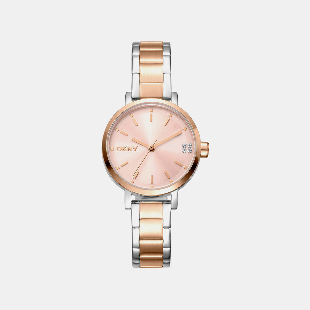 Soho Glitz Women Quartz Rose Gold Dial Analog Stainless Steel Watch DK1L038M0095