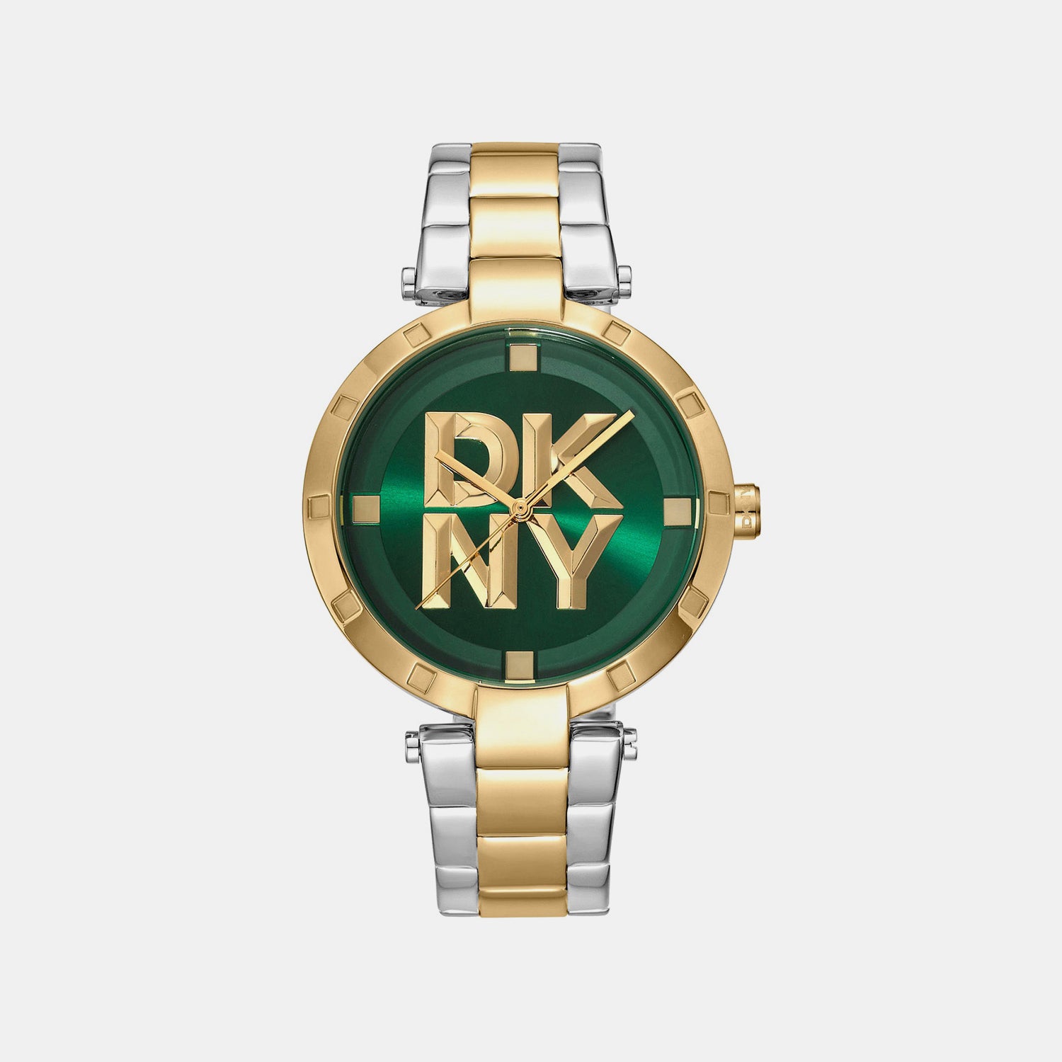 Essential Logo Women Quartz Green Dial Analog Stainless Steel Watch DK1L041M0085