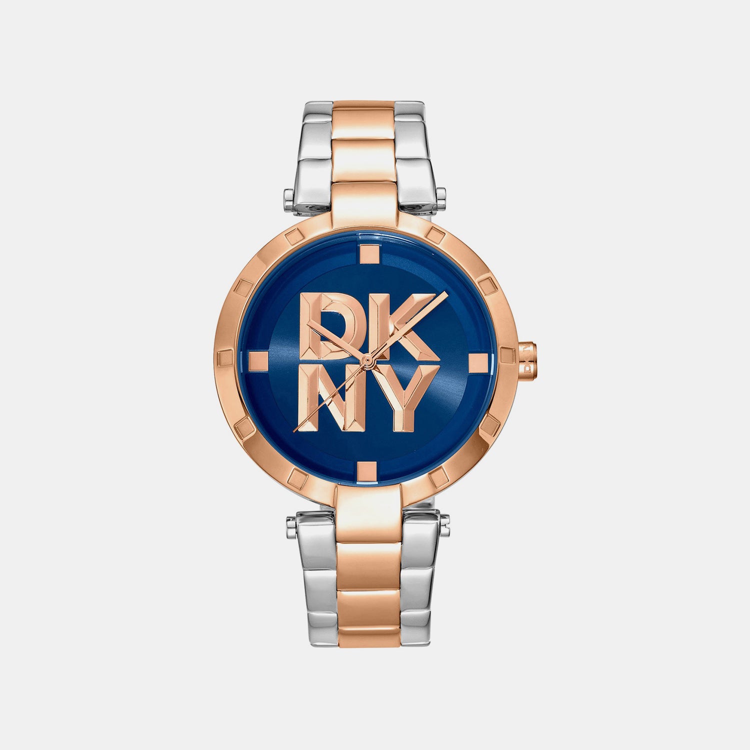 Essential Logo Women Quartz Blue Dial Analog Stainless Steel Watch DK1L041M0095