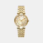 Essential Glitz Women Quartz Champagne Dial Analog Stainless Steel Watch DK1L042M0055