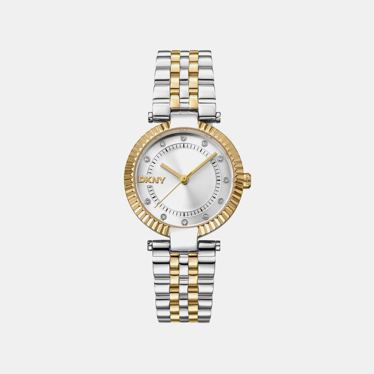 Essential Glitz Women Quartz Silver Dial Analog Stainless Steel Watch DK1L042M0065