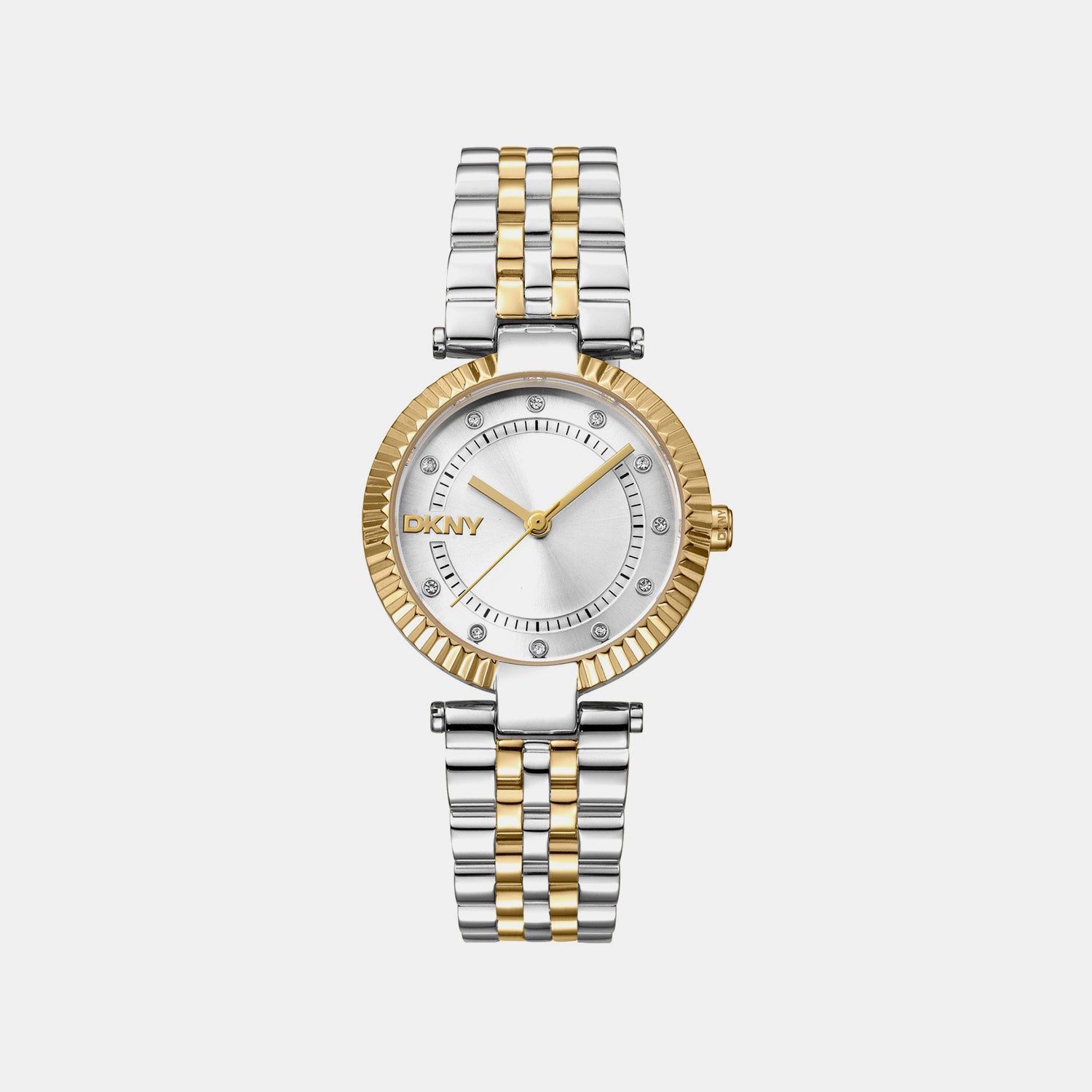 Essential Glitz Women Quartz Silver Dial Analog Stainless Steel Watch DK1L042M0065