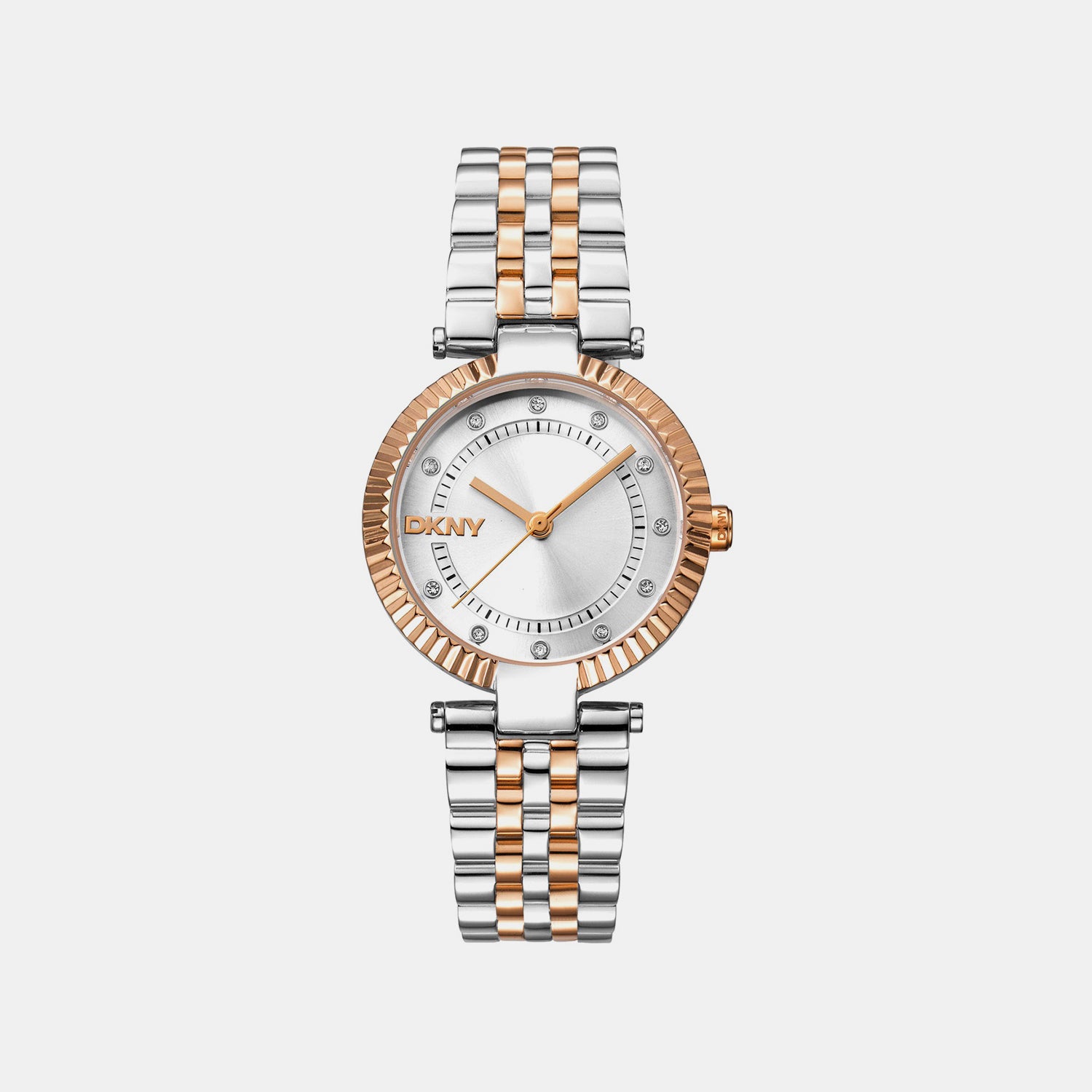 Essential Glitz Women Quartz Silver Dial Analog Stainless Steel Watch DK1L042M0085