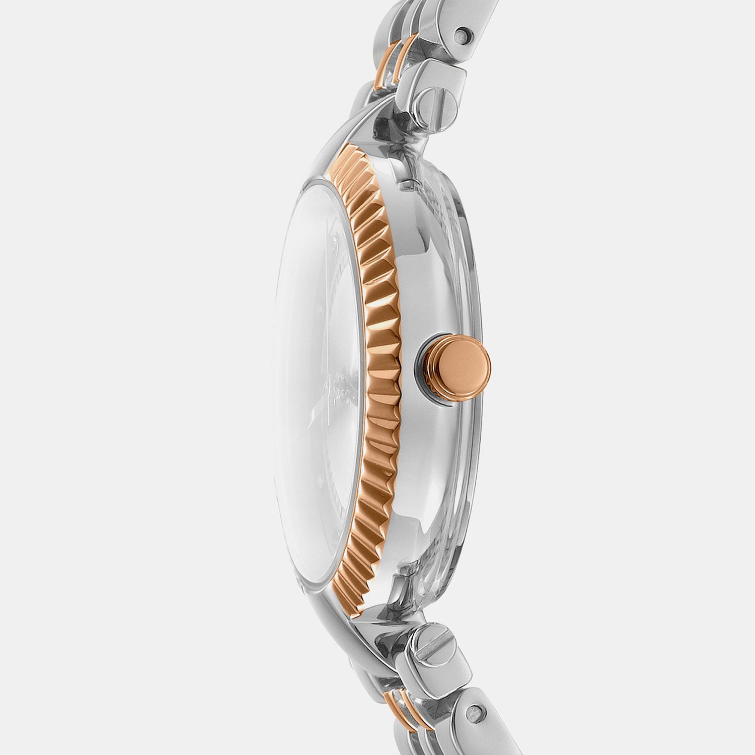 Essential Glitz Women Quartz Silver Dial Analog Stainless Steel Watch DK1L042M0085