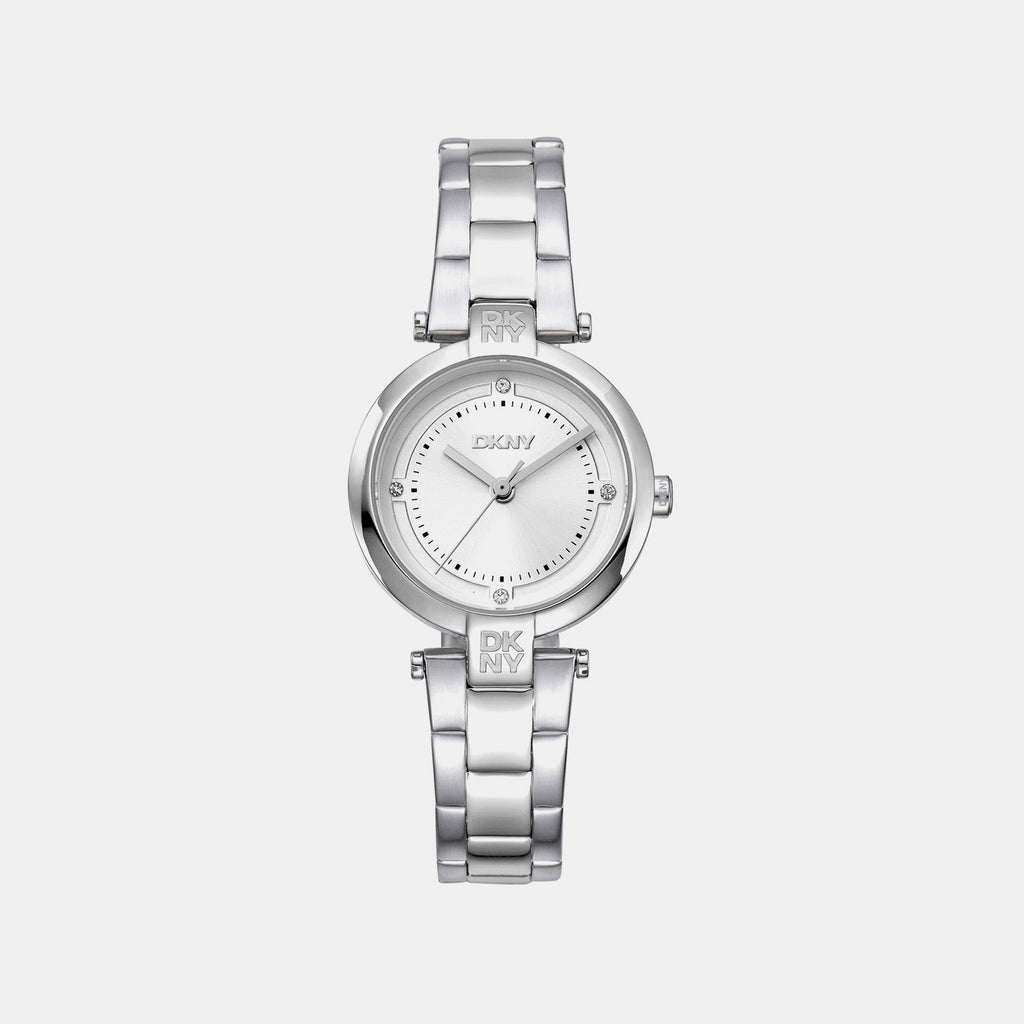 Essential Mini Women Quartz Silver Dial Analog Stainless Steel Watch DK1L043M0045