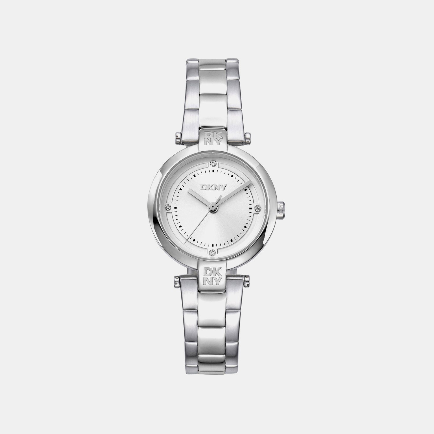 Essential Mini Women Quartz Silver Dial Analog Stainless Steel Watch DK1L043M0045