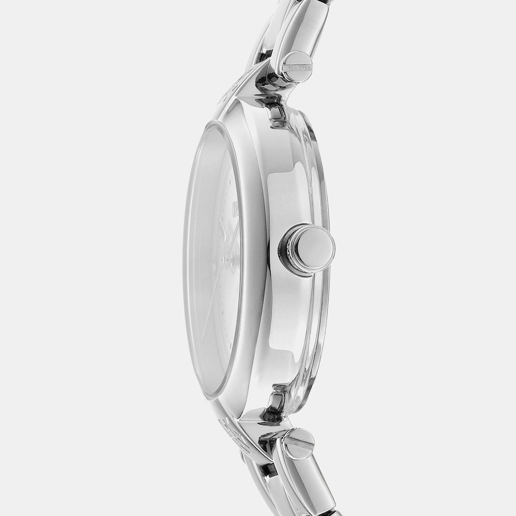 Essential Mini Women Quartz Silver Dial Analog Stainless Steel Watch DK1L043M0045