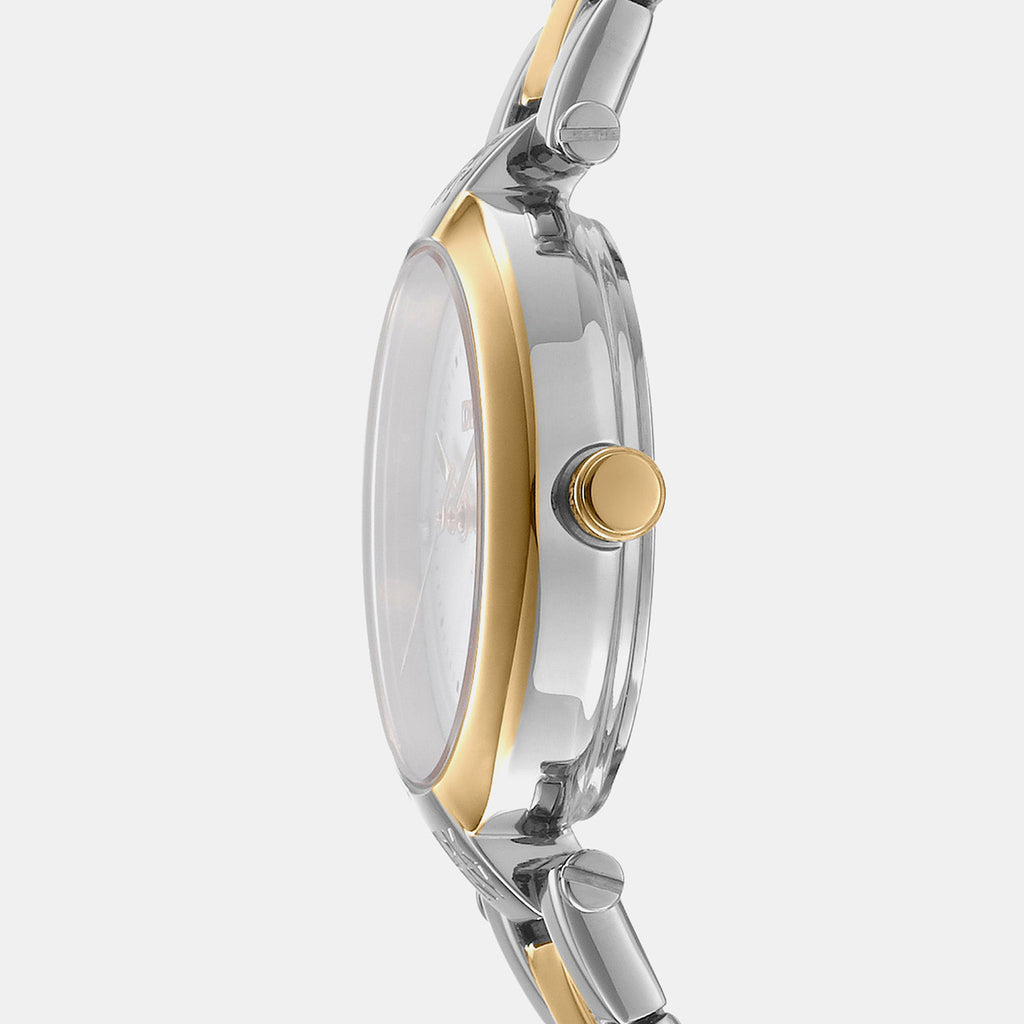 Essential Mini Women Quartz Mother Of Pearl Dial Analog Stainless Steel Watch DK1L043M0075